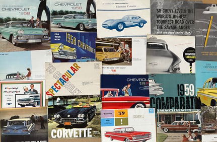 1958 - 1962 Chevrolet, includes Corvette, Corvair, seventy large, twenty four small, ex cond