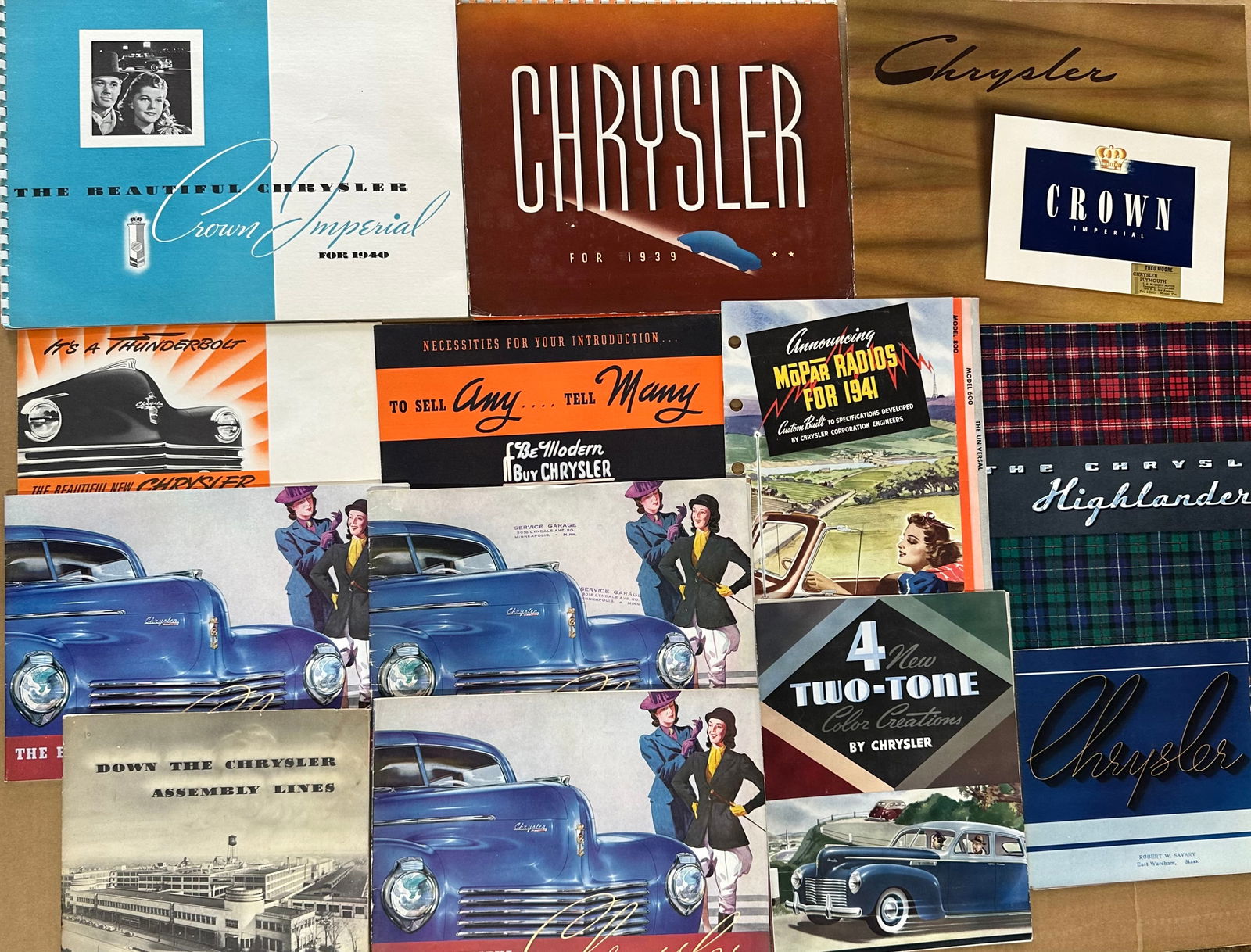 Chrysler 1939 - 1942, Dodge 1939 - 48, sixty four large, forty five small, vg to ex cond (1 of 5)