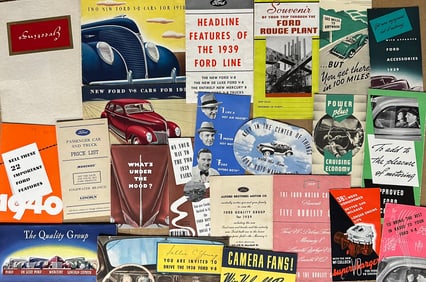 1938 - 1940 Ford and Mercury, thirty eight large, twenty small, vg to ex cond