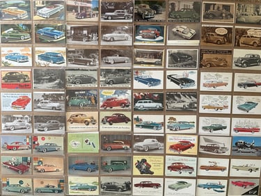 240 postcards of 1930’s-1950’s Chrysler, DeSoto, Dodge and Plymouth autos, ex cond