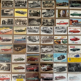 216 Ford, Mercury, Lincoln postcards from the 1930’s-1960’s, ex cond