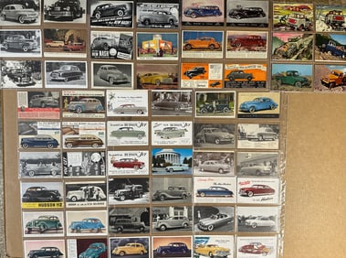 240 postcards - Hudson, Nash, Rambler, Jeep, 1930’s-1960’s, exc ond