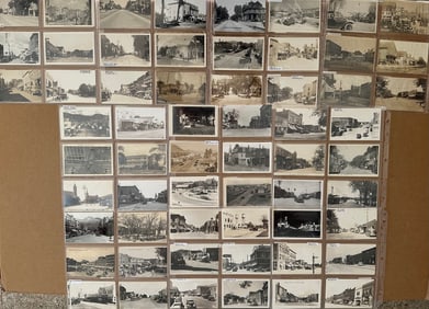 240 b & w postcards - street scenes form early 1900’s-1940, with car or trucks in photo, ex cond