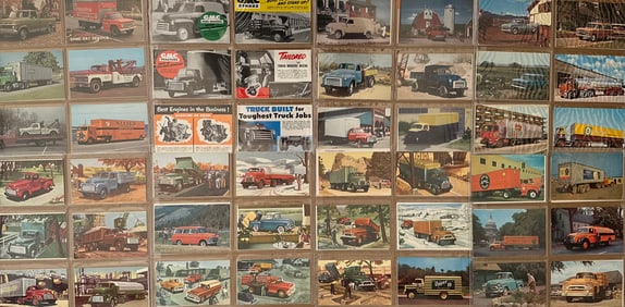 192 postcards - trucks from 1940’s-1950’s, ex cond