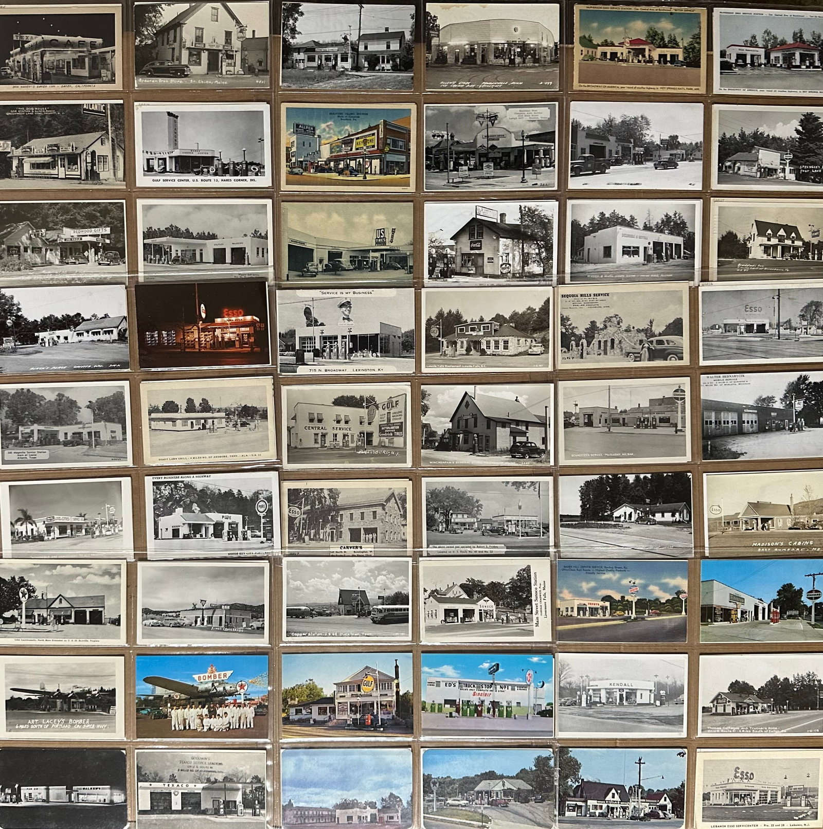 204 postcards of gas stations from the 1940’s-1950’s, ex cond: 204 postcards of gas stations from the 1940’s-1950’s, ex cond