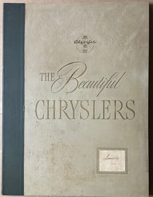 Large Chrysler dealer album, 22 x 17, heavy spiral bound pages, originally covered both 1941 and