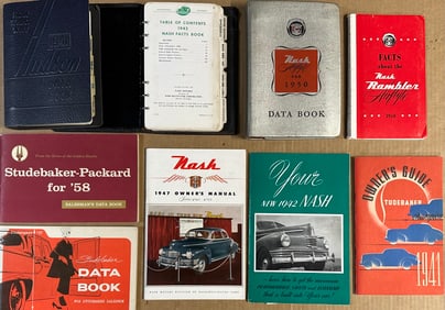 1941 Hudson data 110 + pgs, 1942 Nash data 136 pgs, 1950 Nash data 200+ pgs, 1950 Nash Facts 48 pgs,