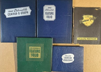 Oldsmobile dealer items - 1940 Compare 92 pgs, 1940 Feature 74 pgs, 1941 Feature 74 pgs, 1942