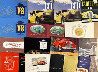 GM brochures - 1940-46 Buick, 1938-39 LaSalle, 1935-40 Cadillac incl 1938 V 16, 1936 Fleetwood, 1937