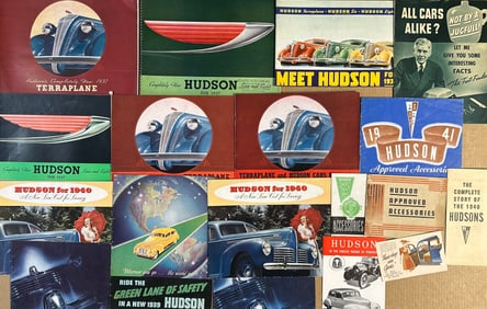 1937-1947 Hudson brochures - thirty eight total, ex condition