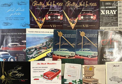1952 - 1957 Nash and Rambler brochures, fifty six total, ex condition