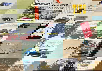 1949 - 1955 Lincoln brochures, sixty one total, ex condition