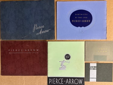 1930 - 1937 Pierce Arrow and 1930 - 1937 Reo brochures, thirty one total, vg to ex condition