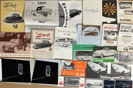 U S limited production car brochures from the 1940’s - 1960’s, incl Stutz 18 x 24 poster