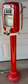 ECO free standing air pump, restored in very presentable condition, 50 inches high