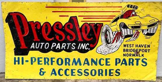 Large painted sign that was displayed at the Dover, NY drag strip, 1960’s era, 96 x 48, Dover