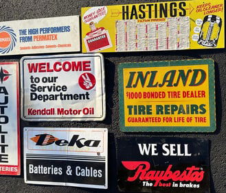 Seven small signs ranging in size from 18 x 36 and smaller, in as found condition