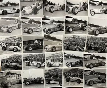 104 race photos, 1950’s, 8 x 10, most are Indy 500 Speedway issued, earlier issued are better
