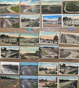 Forty Indy 500 related postcards, from 1911 to 1950’s and three additional related items
