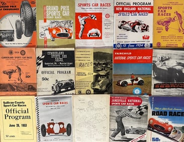 Collection of 1950’s - 1960’s sports car racing programs, various tracks and a few misc later