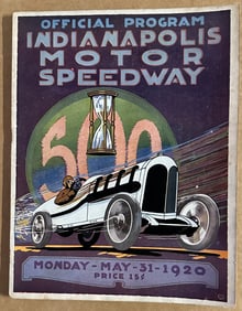 1920 Indianapolis 500 program, 8.5 x 11, approx 125 pgs, ex condition