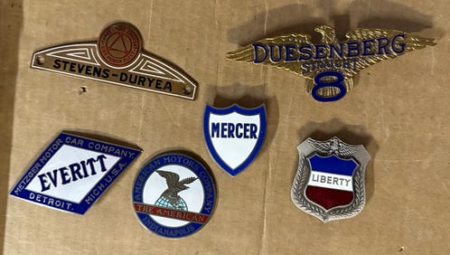 Six high quality repro radiator badges, ex condition