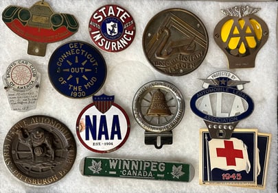Eleven items - club badges, toppers etc, vg to ex condition