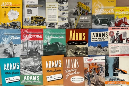 Tractor, road equipment, misc items - thirty total plus fifteen single sheets, 1930’s - 1950’s,
