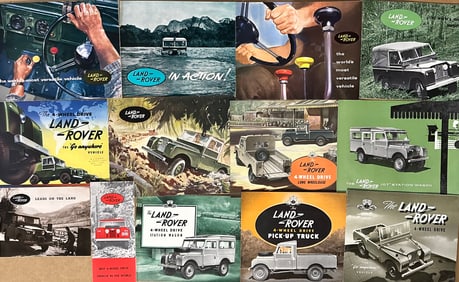 Land Rover and range Rover brochures - twenty six Land Rover, five Range Rover, ex condition