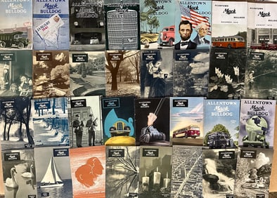 Truck items - forty 1939 - 42 Mack Allentown Bulldog magazines, 11 photos, 1948 Studebaker data
