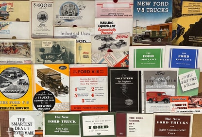Ford truck items from Model T to 1936, 45 brochures, 5 single sheets, vg to ex condition