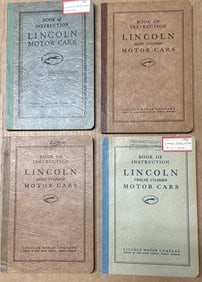 Four Lincoln Model K manuals - 1931, 1932 KA, 1932 KA, 1932 KB, some have soiling and minor defects