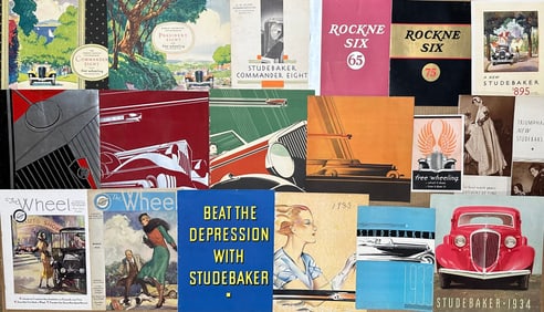 1929 - 1939 Studebaker brochures, fifty five total, ex condition