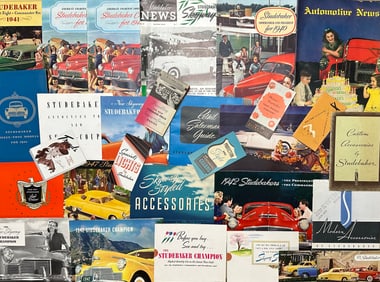 Studebaker brochures from 1940 - 1952, sixty plus total, ex condition
