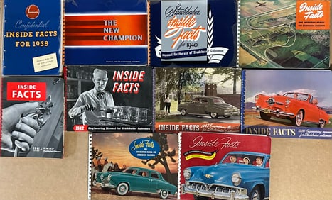 Ten Inside Facts albums from 1938 - 1952 Studebaker dealers, they were dealer issued and shown to
