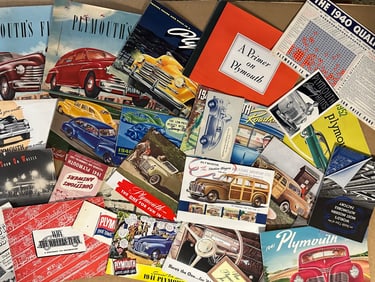 1940 - 1960 Plymouth brochures, (125 +) total, ex condition