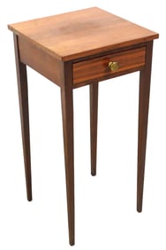 Hepplewhite style single drawer stand, rosewood veneer, 20th C. reproduction, rectangular stand with
