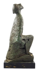 SCULPTURE: Contemporary plaster sculpture by Austin Productions, dated 1963, depicts Brutalist style