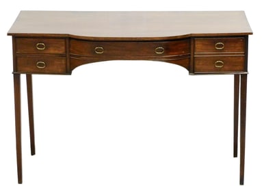 George III style server, c. 1900, oblong frame with center swelled section framed by two banks of