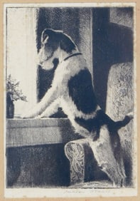 Morgan Dennis (Boston, 1892 - 1960), "Schools Out", etching, pencil signed bottom margin, matted and