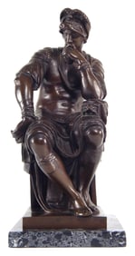 SCULPTURE: "Lorenzo de Medici" bronze by Ferdinand Barbedienne (French 1810-1892), after the