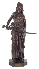 SCULPTURE: Charles Octave Levy (French, 1820-1899), "Salome", patinated bronze, standing female