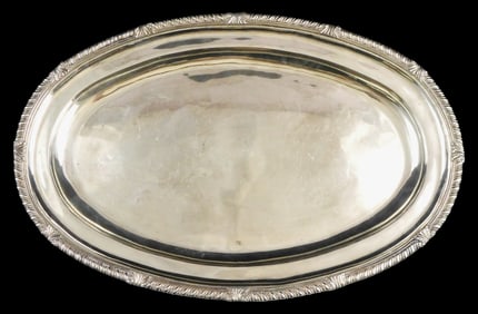 STERLING: Mexican sterling silver tray, stamped "Ortega Mexico 925" on reverse, raised rim with