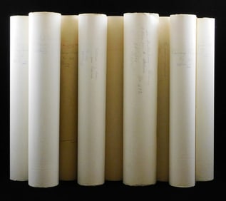 Nine Herbert G. Ponting (1870-1935) large printed photographs of global expeditions, debossed "H.G.