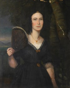 Adolph Rinck (America, 1810 - c. 1873), oil portrait on canvas, signed "ARinck" top right, n.d, gilt