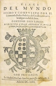 BOOKS: CIRCUMNAVIGATION, Pedro Ordonez de Cavallos, Viage del Mundo, Madrid: Luis Sanchez, 1614, qua