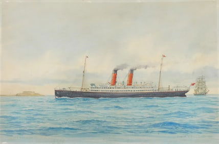 Frank Vining Smith, "Off Bermuda", 1920, watercolor and gouache, signed and dated lower right, title