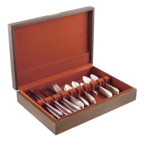 STERLING: Dominick and Haff "Broad Antique" sterling silver flatware, all stamped with maker's marks