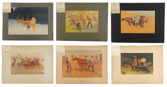 Frederic Remington (American, 1861-1909), eight artist?s proof prints, early 20th C., details includ
