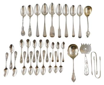 STERLING: Whiting, Dominick Haff, etc. sterling serving ware and flatware, all stamped "sterling" or